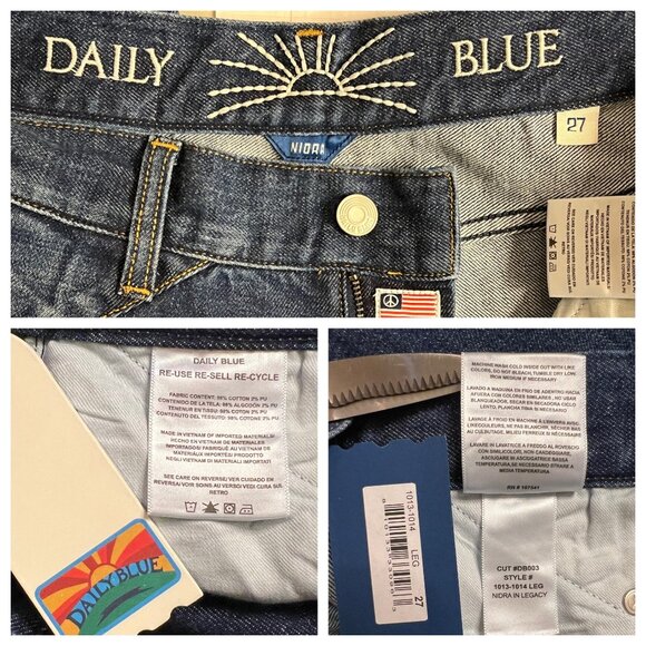 NWT Daily Blue by Adriano Goldschmied High-Waisted Straight Slim Barrel 27 - Picture 12 of 16